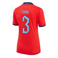 England Luke Shaw #3 Fotballklær Bortedrakt Dame VM 2022 Kortermet